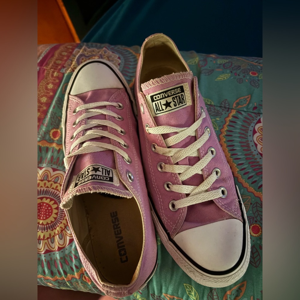 Converse Lavender  and White Sneakers